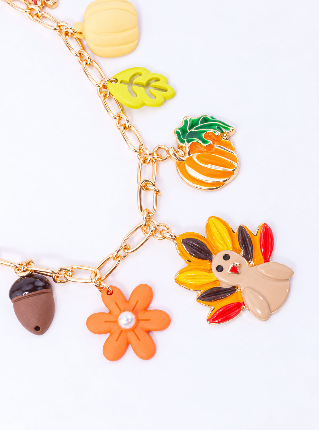 Thanksgiving Enameled Multi Charm Necklace