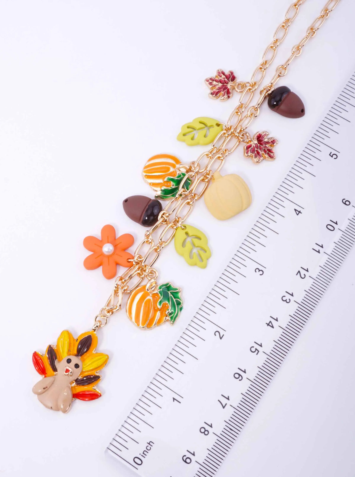 Thanksgiving Enameled Multi Charm Necklace