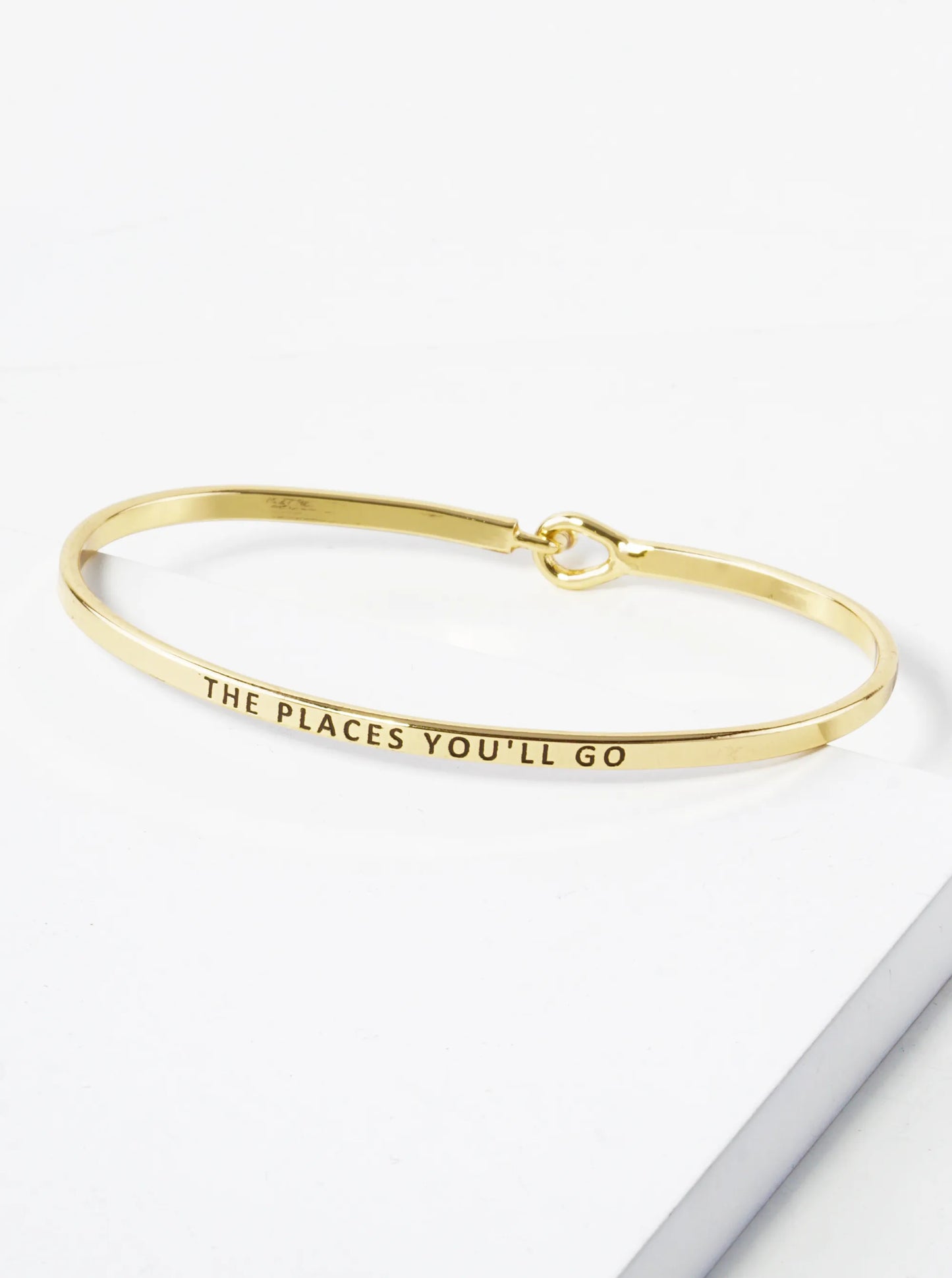 The Places You Will Go Engraved Inspirational Bangle Bracelet