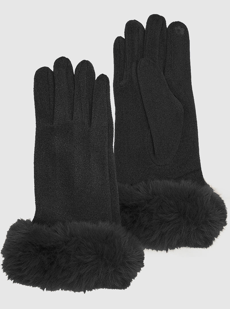 Thermal Touch Screen Faux Fur Gloves