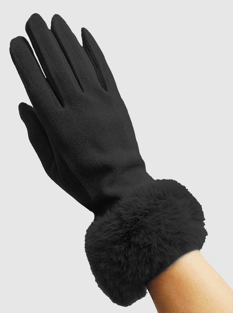 Thermal Touch Screen Faux Fur Gloves