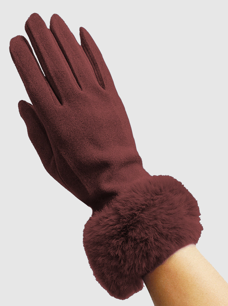 Thermal Touch Screen Faux Fur Gloves