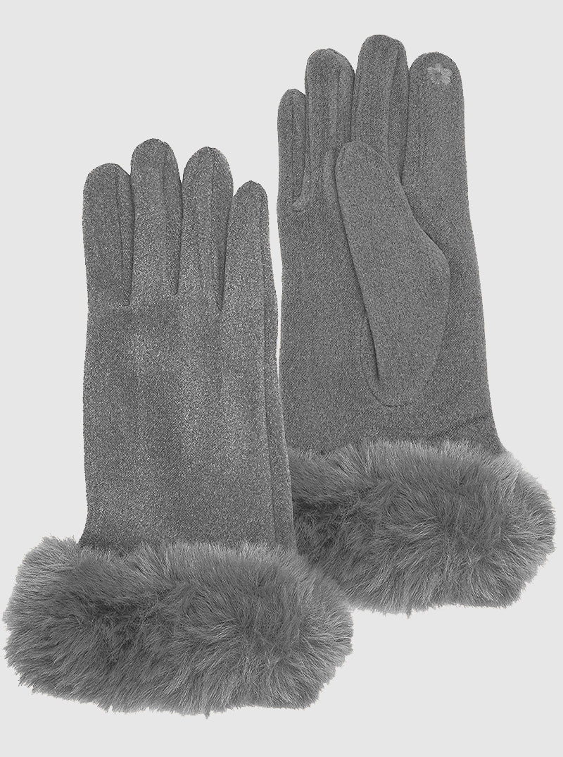 Thermal Touch Screen Faux Fur Gloves
