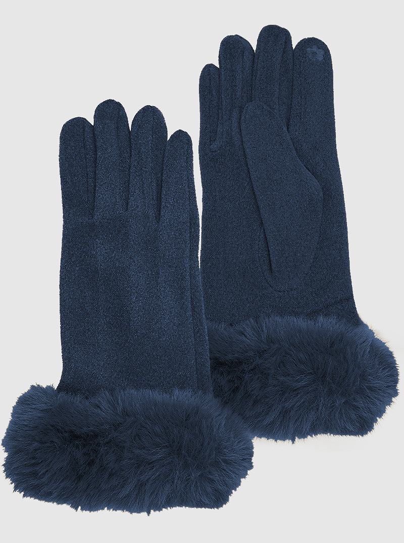 Thermal Touch Screen Faux Fur Gloves