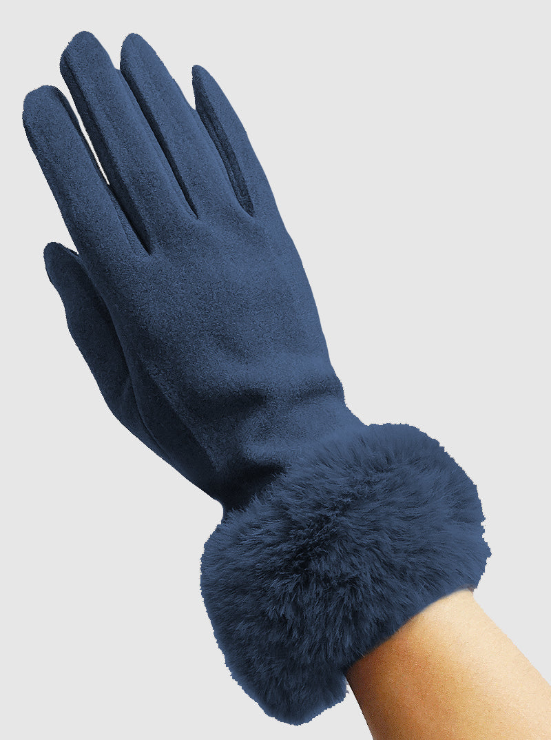 Thermal Touch Screen Faux Fur Gloves