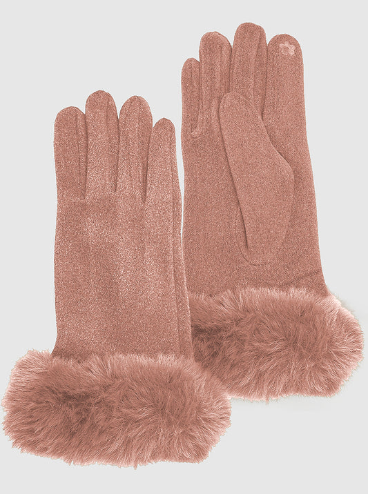 Thermal Touch Screen Faux Fur Gloves