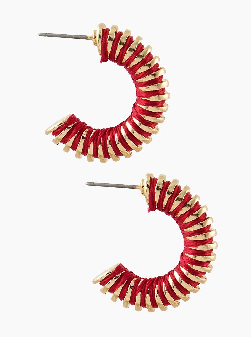Thread Wrapped 25mm Open Hoop Earrings