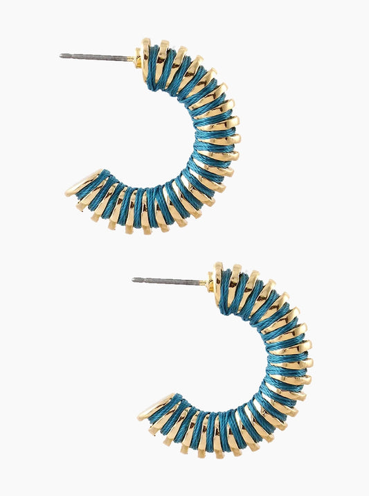 Thread Wrapped 25mm Open Hoop Earrings