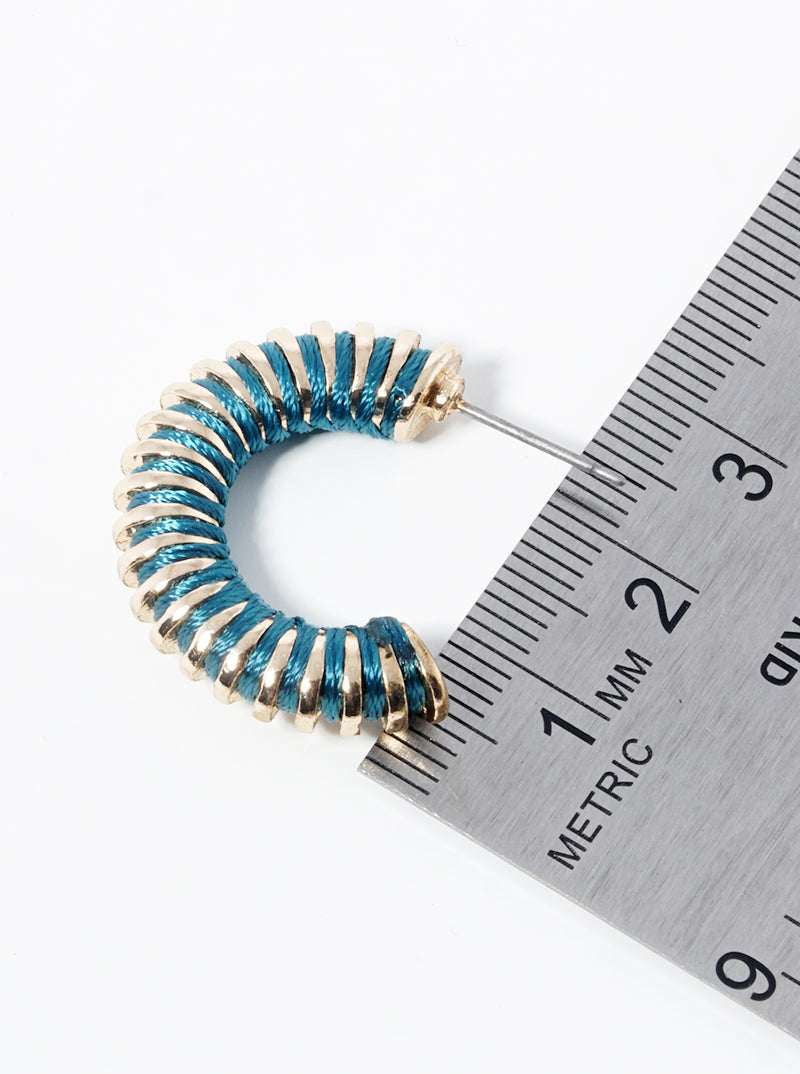 Thread Wrapped 25mm Open Hoop Earrings