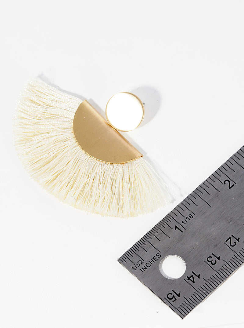 Thread Fan Tassel Bohemian Post Dangle Drop Earrings