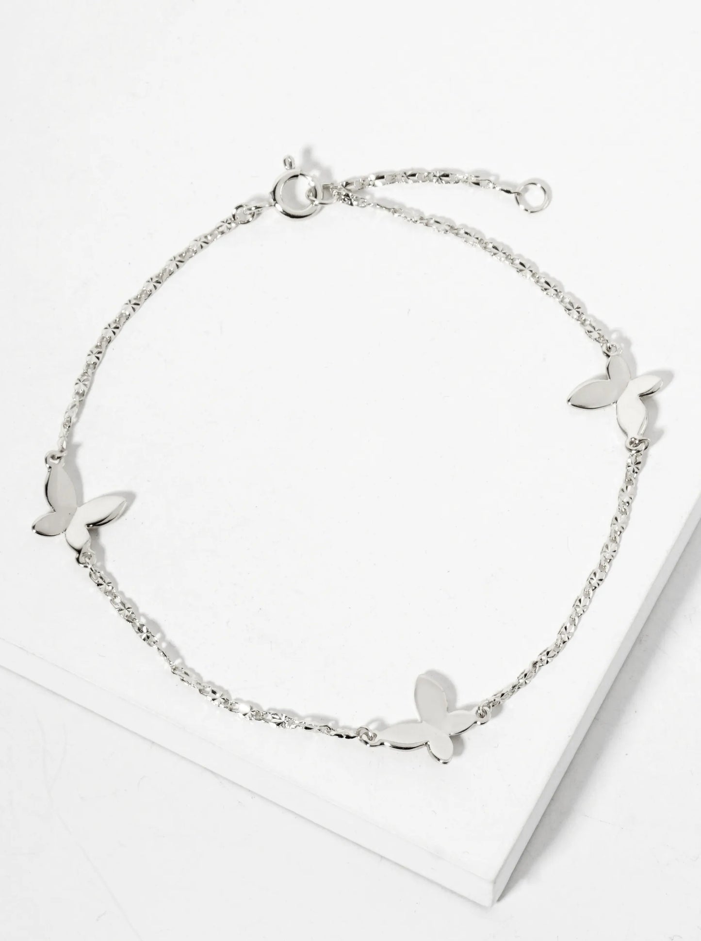 Three Butterfly 18K-Gold-Dipped Polished Brass Chain Bracelet