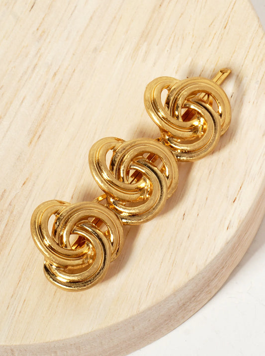 Three Interlocking C-Shaped Design Metal Casting Hair-Pin