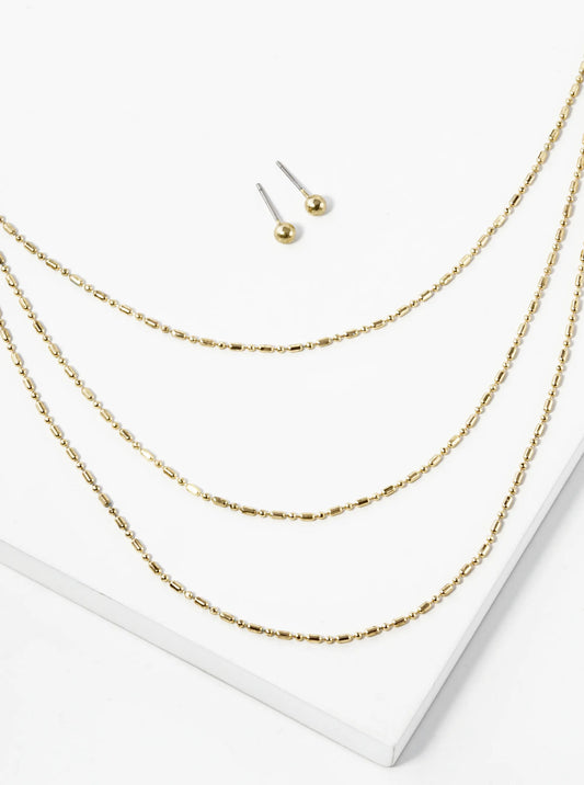 Three Layered Military Chain Necklace