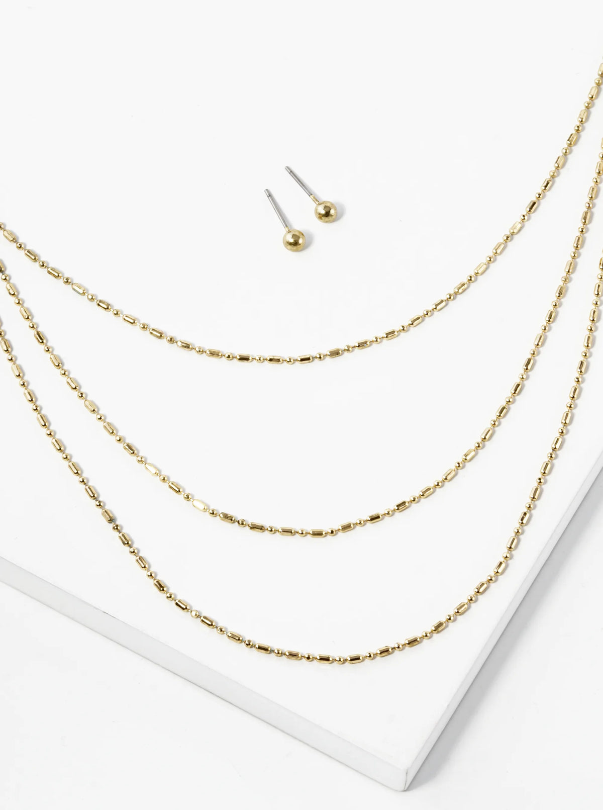 Three Layered Military Chain Necklace