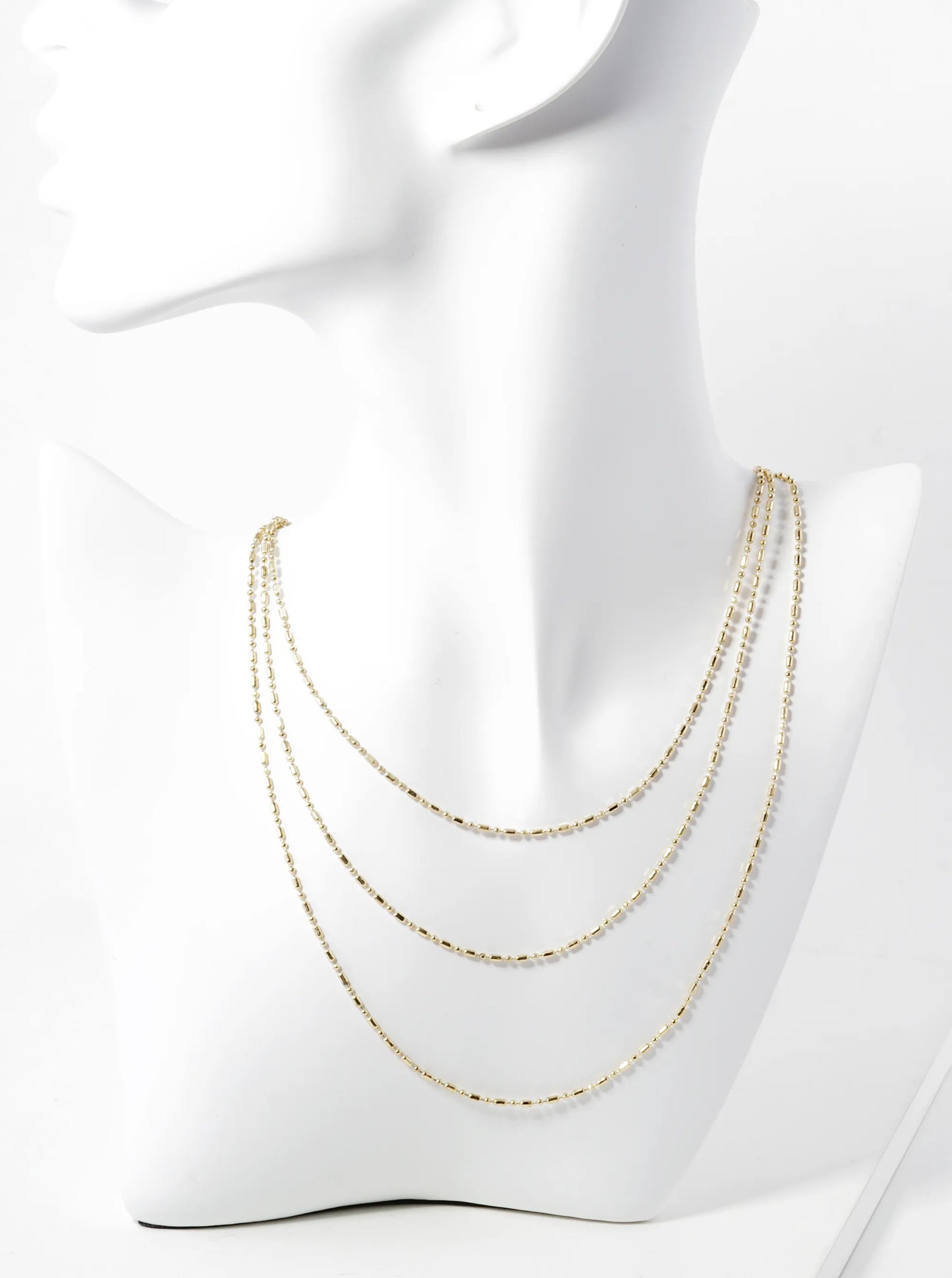 Three Layered Military Chain Necklace