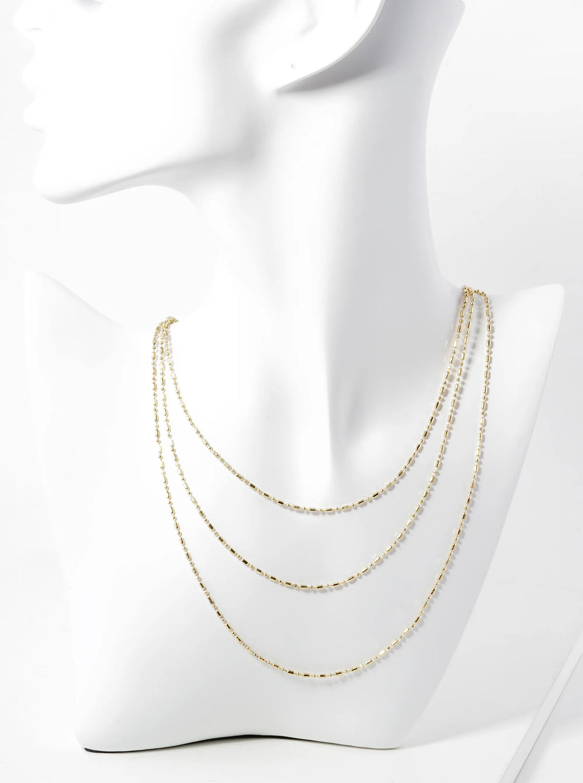 Three Layered Military Chain Necklace