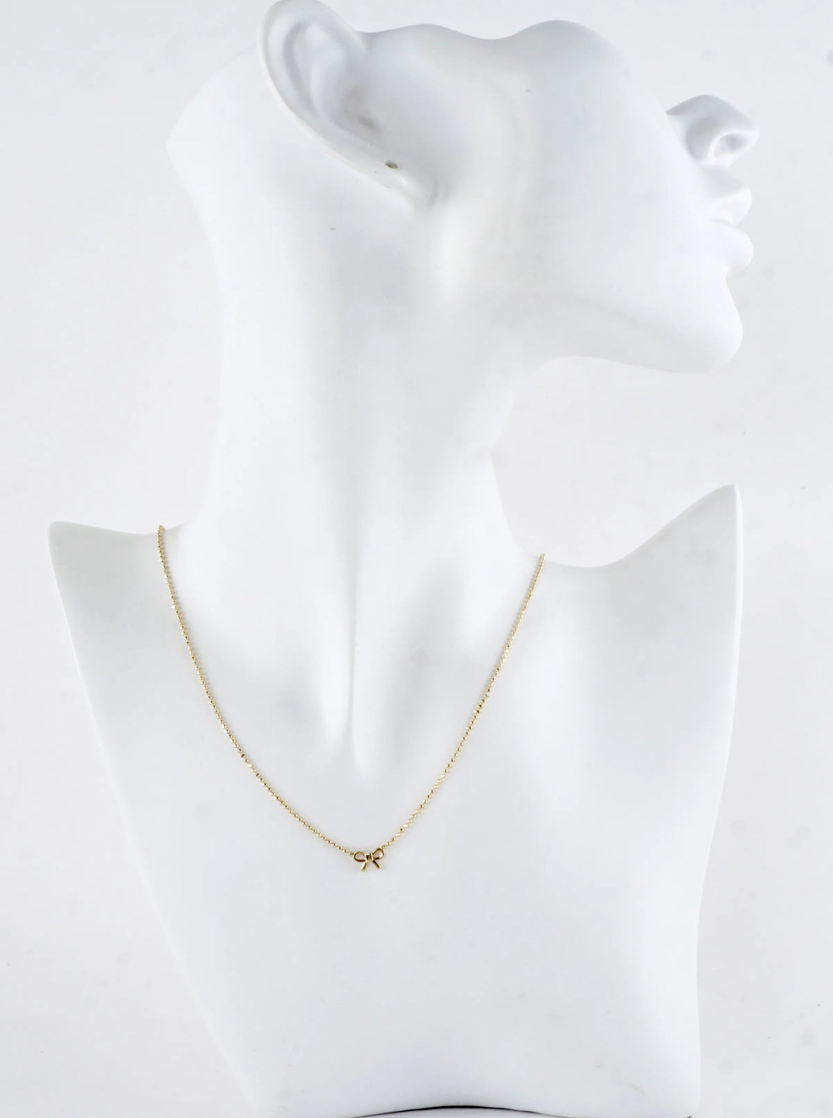 Tiny Bow Brass Ball Chain Necklace