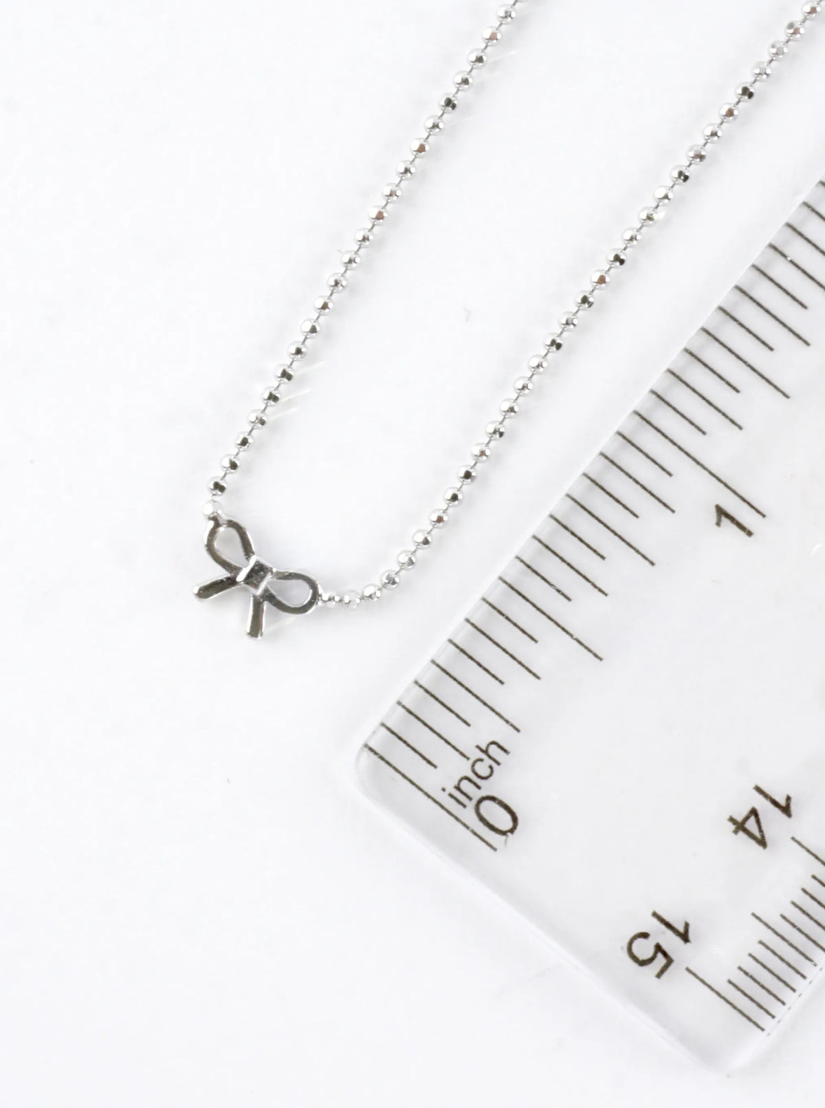 Tiny Bow Brass Ball Chain Necklace