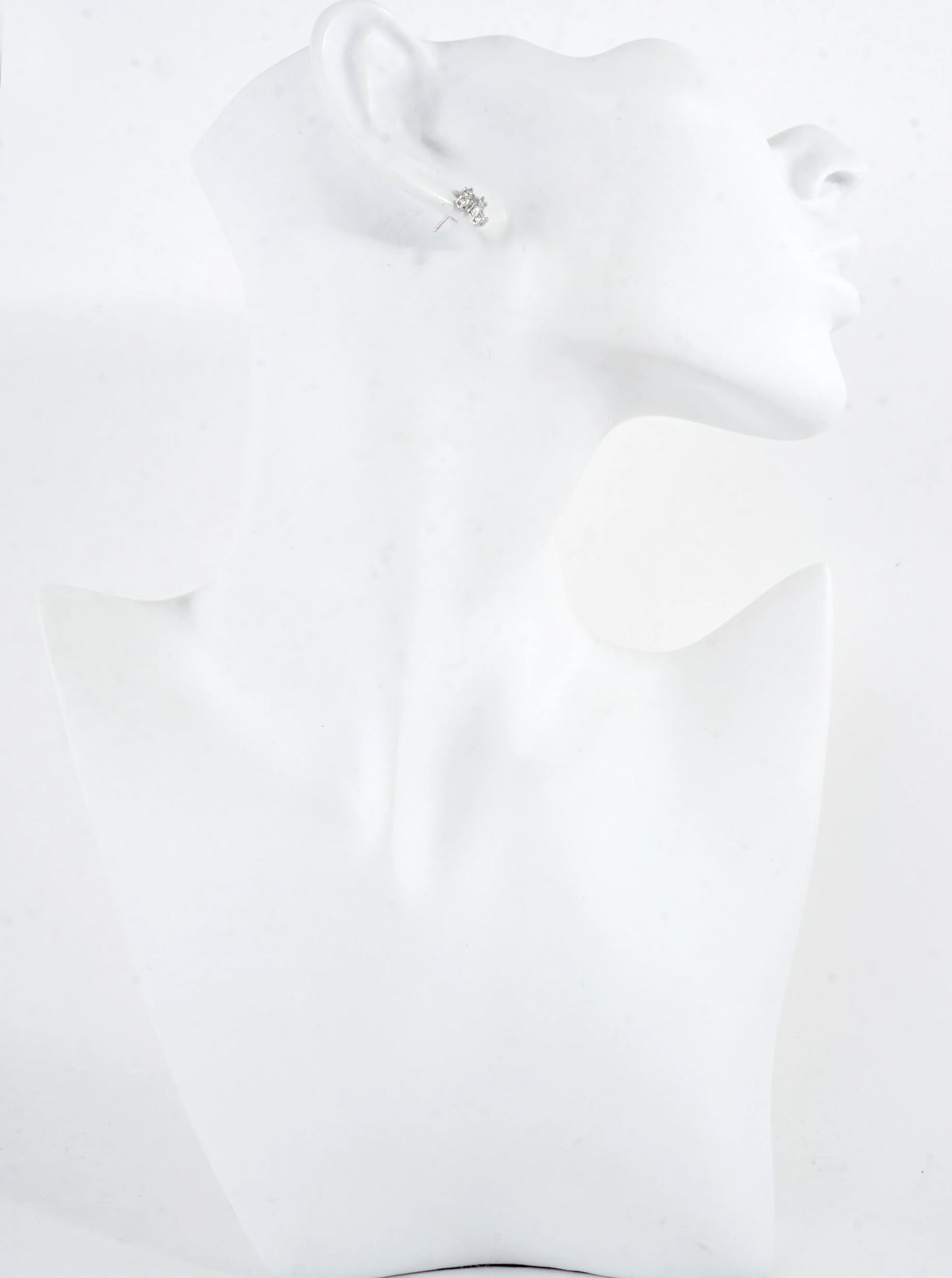 Tiny Brass Cubic Zirconia Cross Stud Earrings