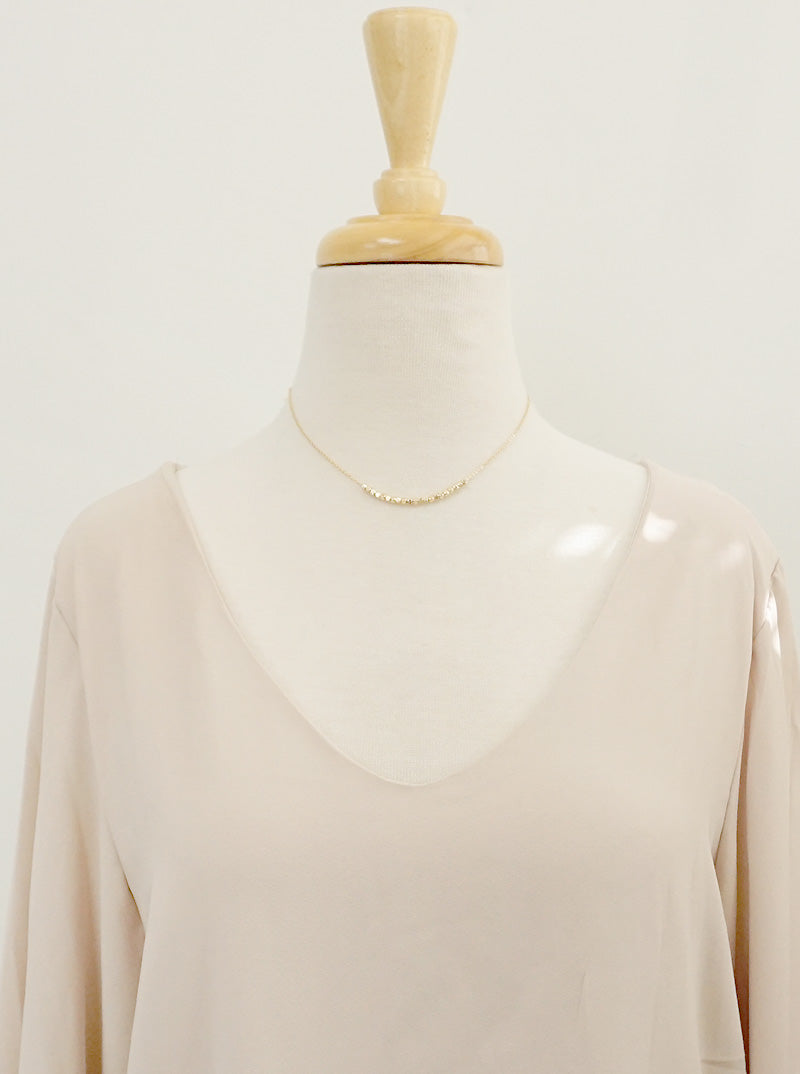 Tiny Metallic Beaded Necklace