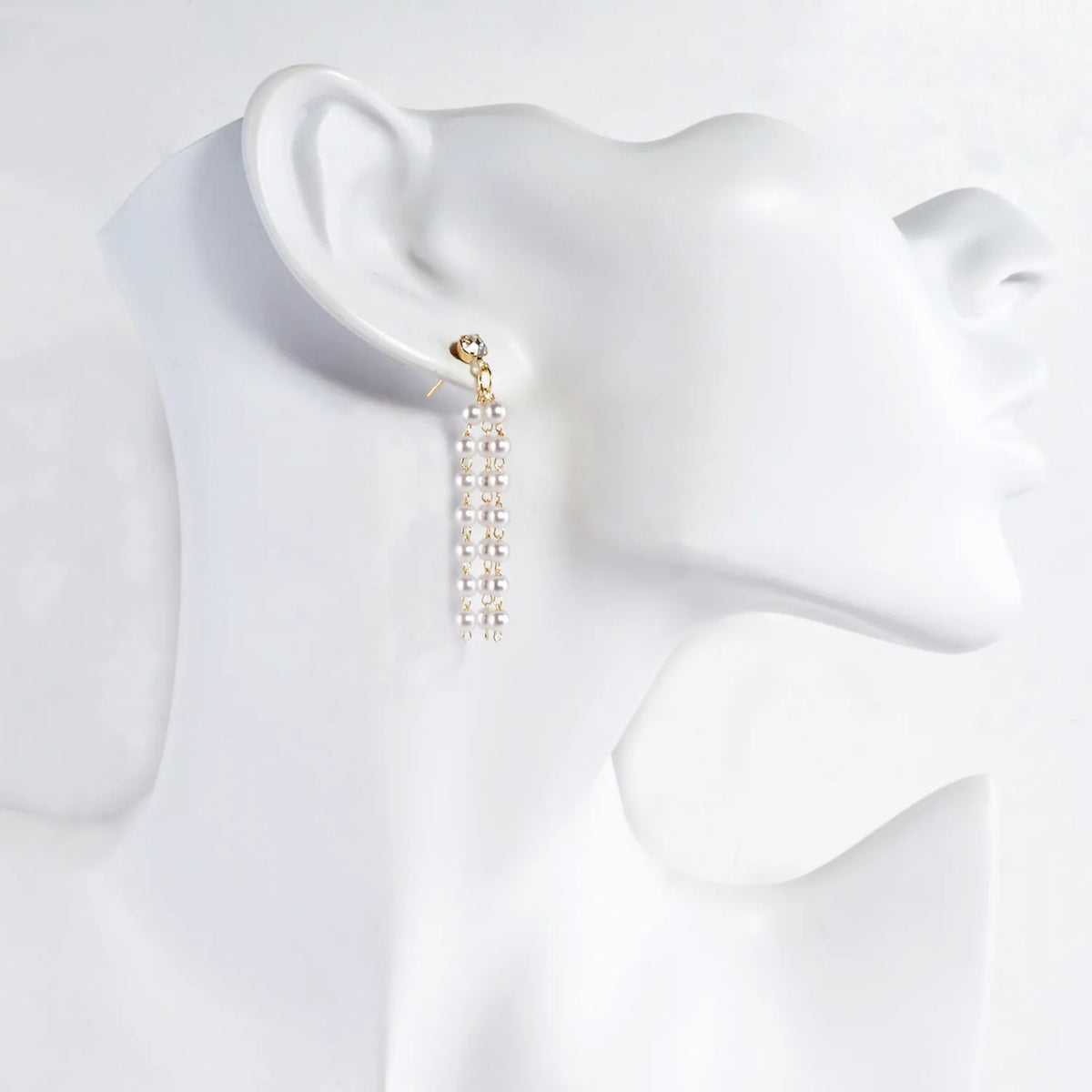 Tiny Pearl Fringe Drop Earrings