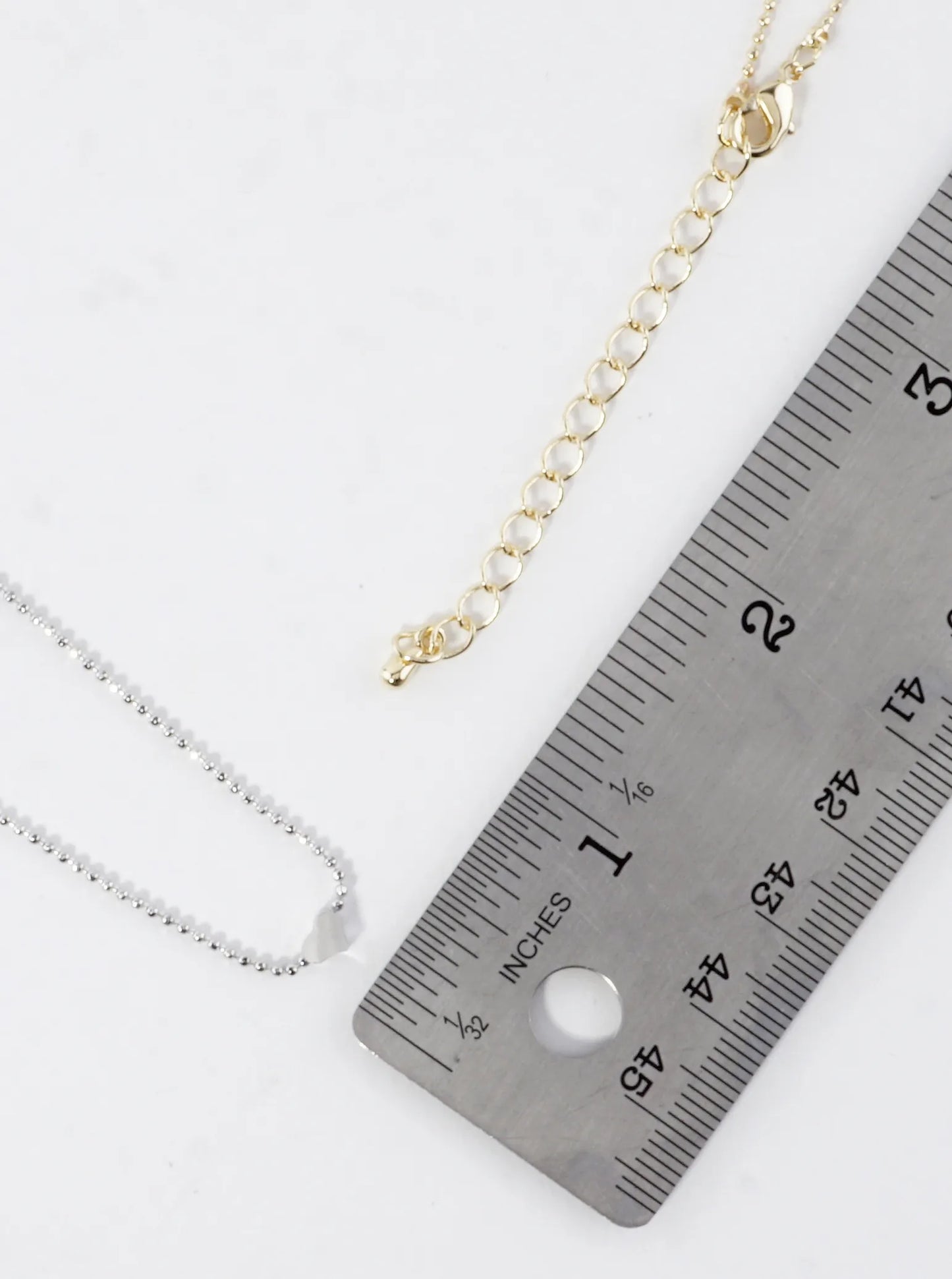 Tiny Sideways Heart Brass Ball Chain Necklace