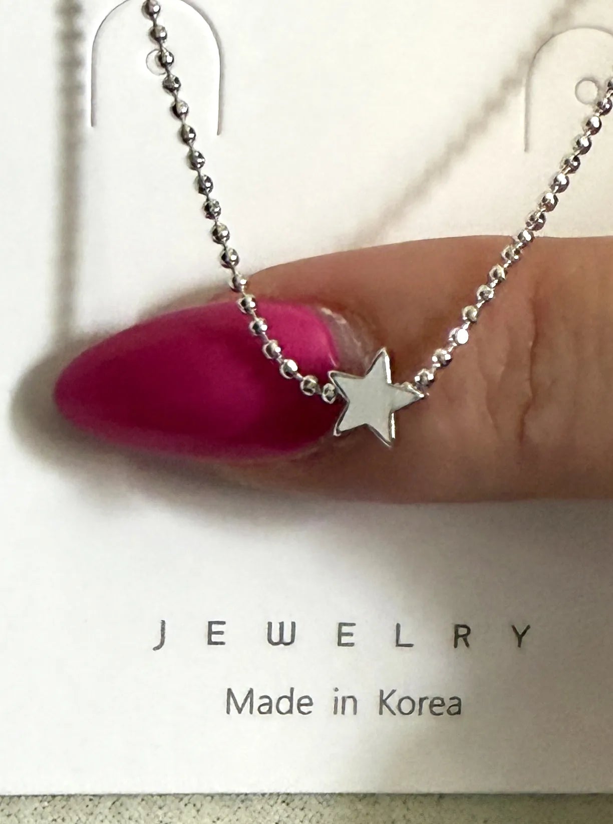 Tiny Sideways Star Brass Ball Chain Necklace