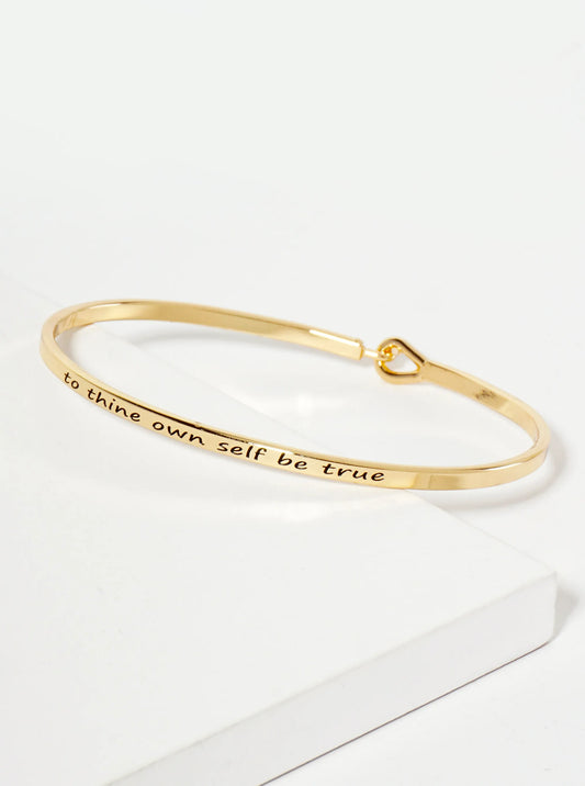 To-Thine-Own-Self-Be-True Engraved Inspirational Bangle Bracelet