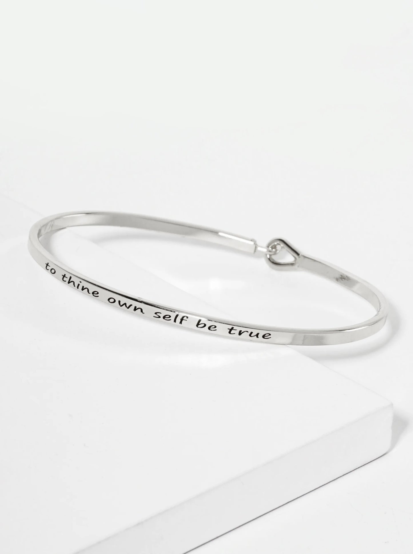 To-Thine-Own-Self-Be-True Engraved Inspirational Bangle Bracelet