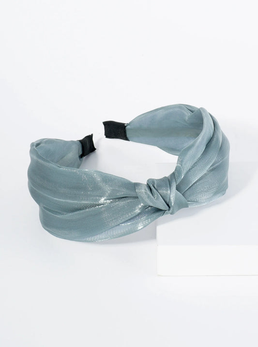 Top Knotted Mono Color Satin Headband