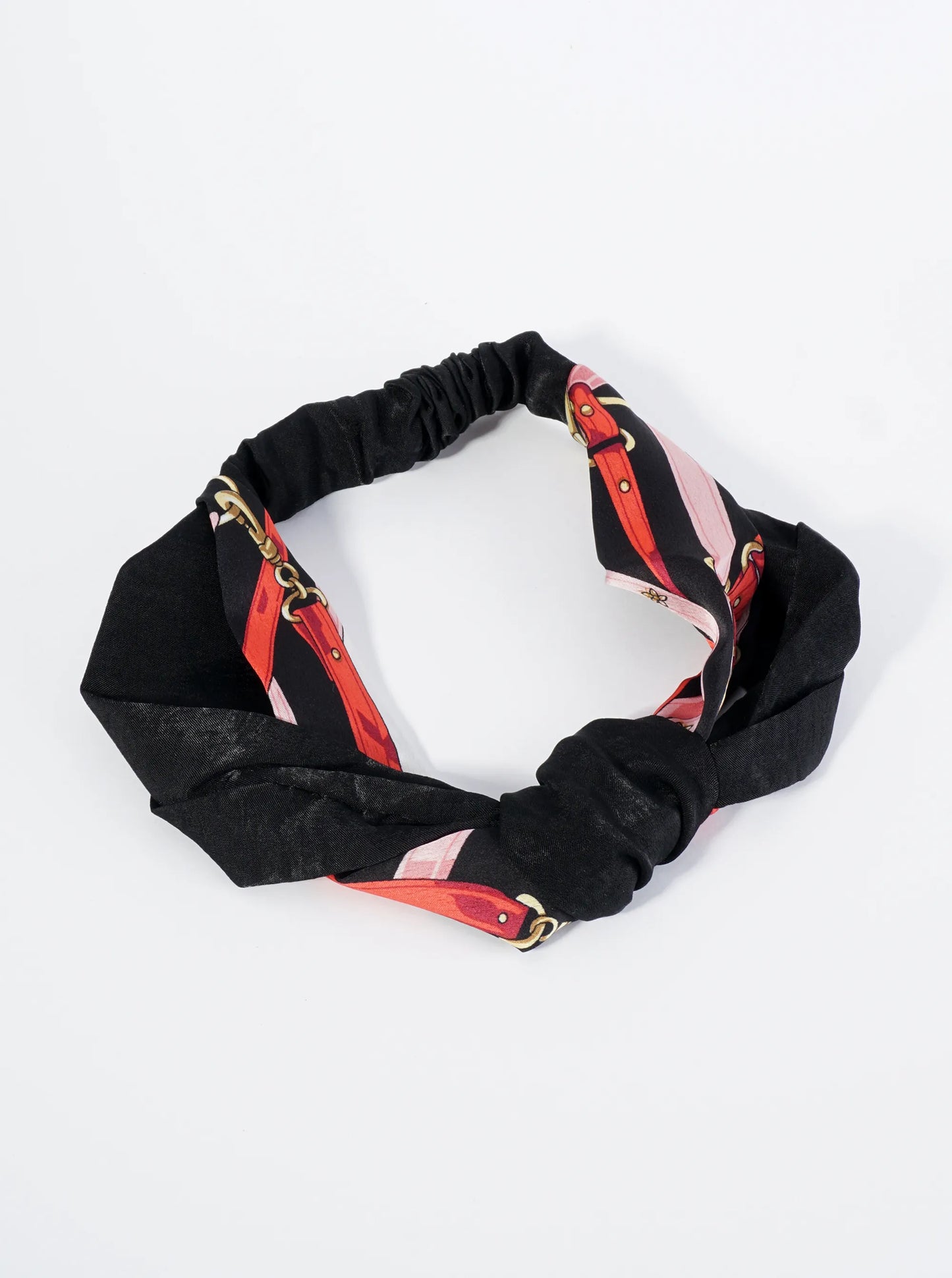 Top Knotted Printed Fabric Stretch Headband