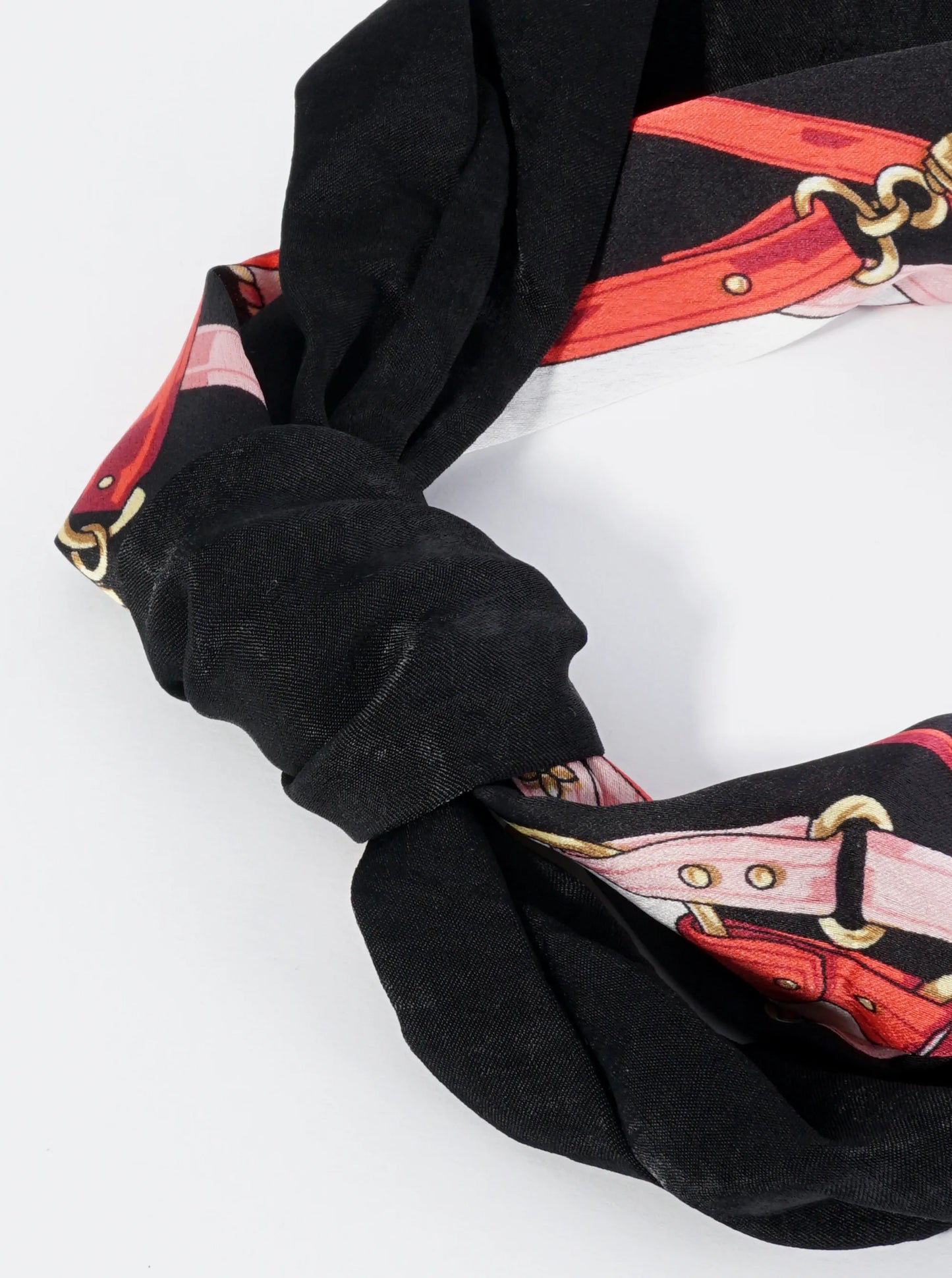 Top Knotted Printed Fabric Stretch Headband