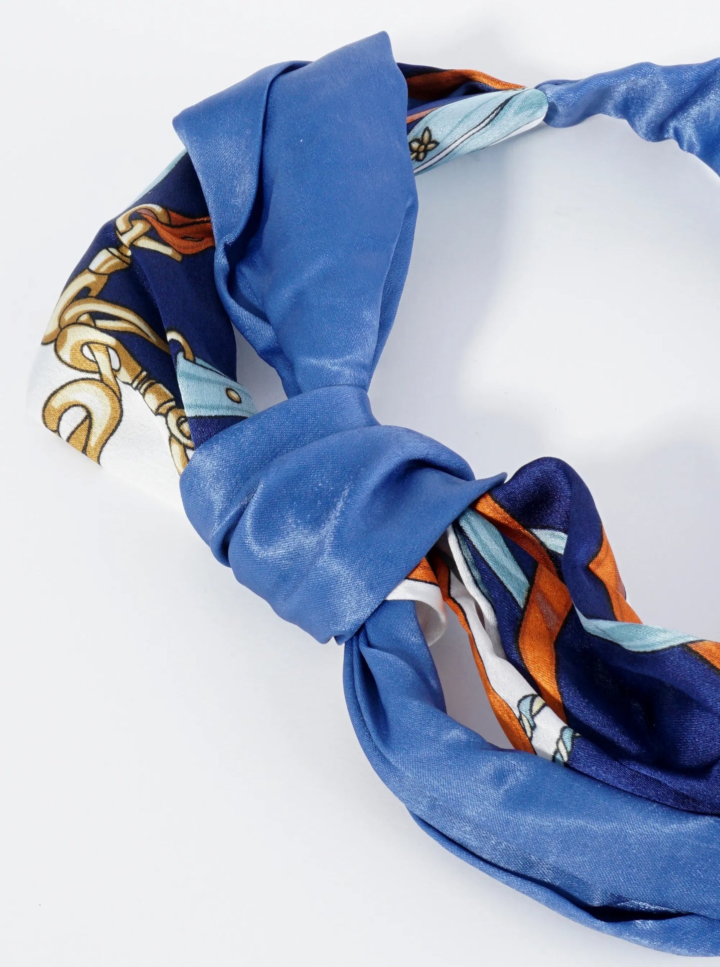 Top Knotted Printed Fabric Stretch Headband