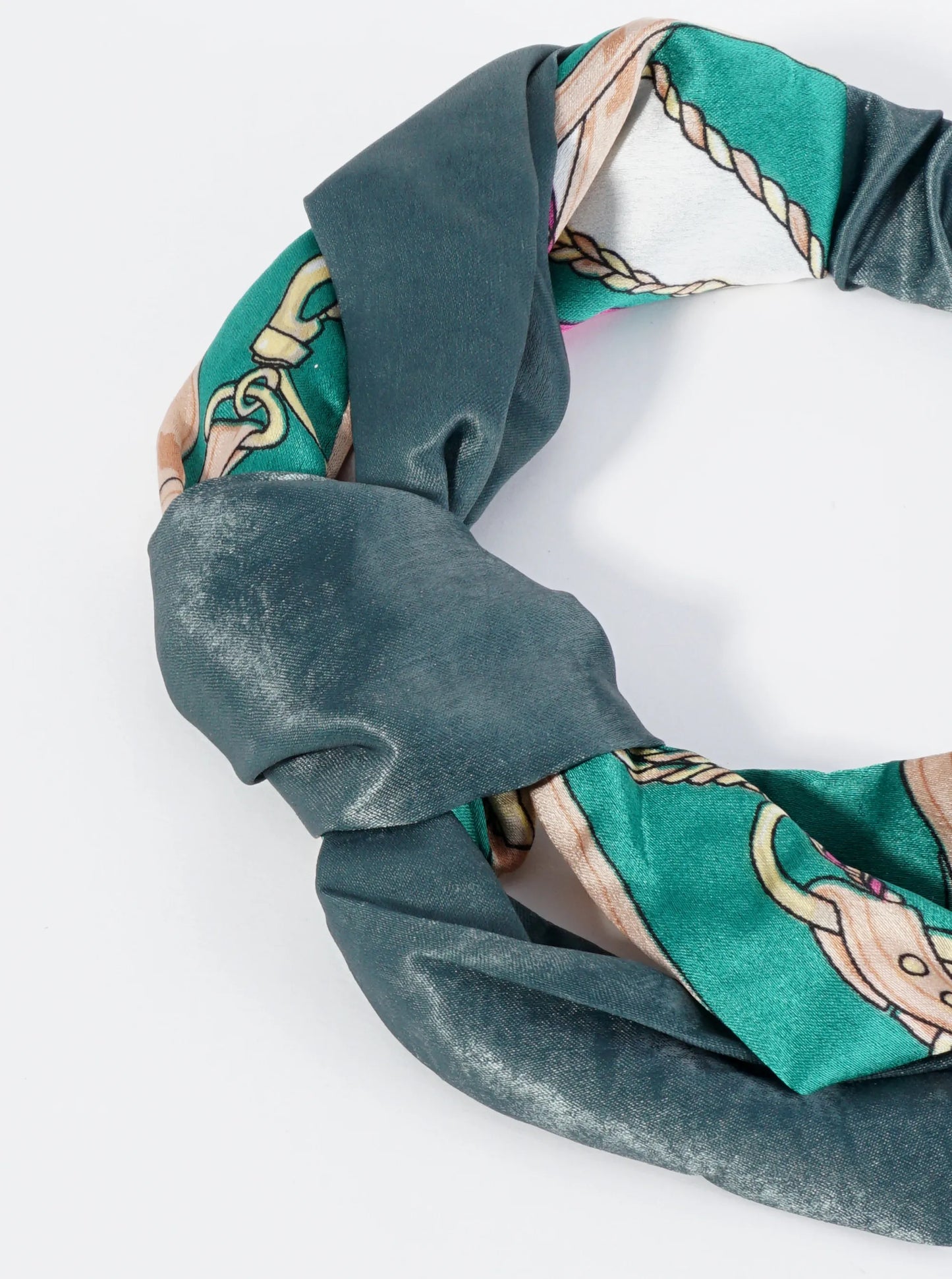 Top Knotted Printed Fabric Stretch Headband