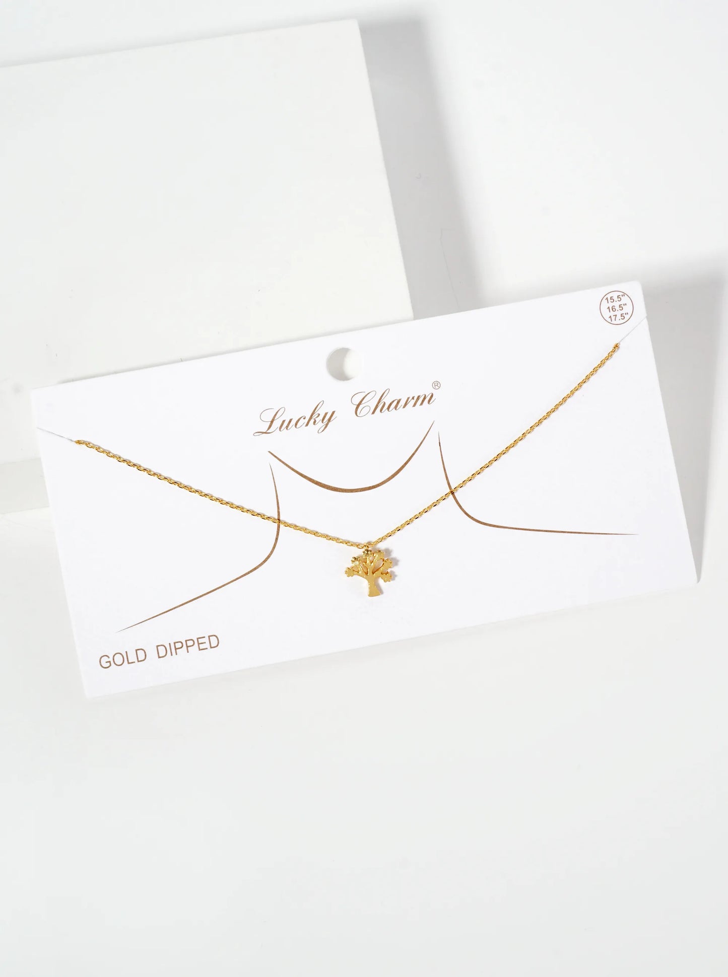 Tree-of-Life 18K-Gold-Dipped Brushed-Texture Pendant Necklace