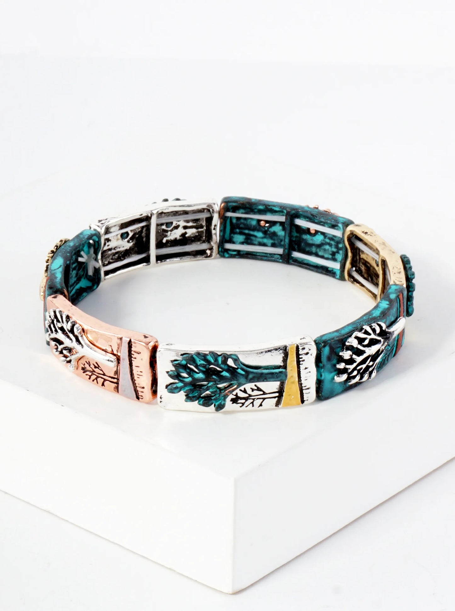 Tree-of-Life Metal Stretch Bracelet