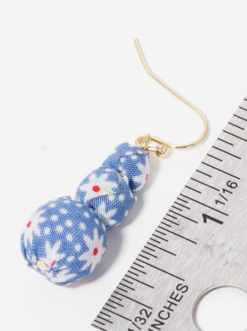 Tri Fabric Wrapped Beads Dangle Drop Earrings