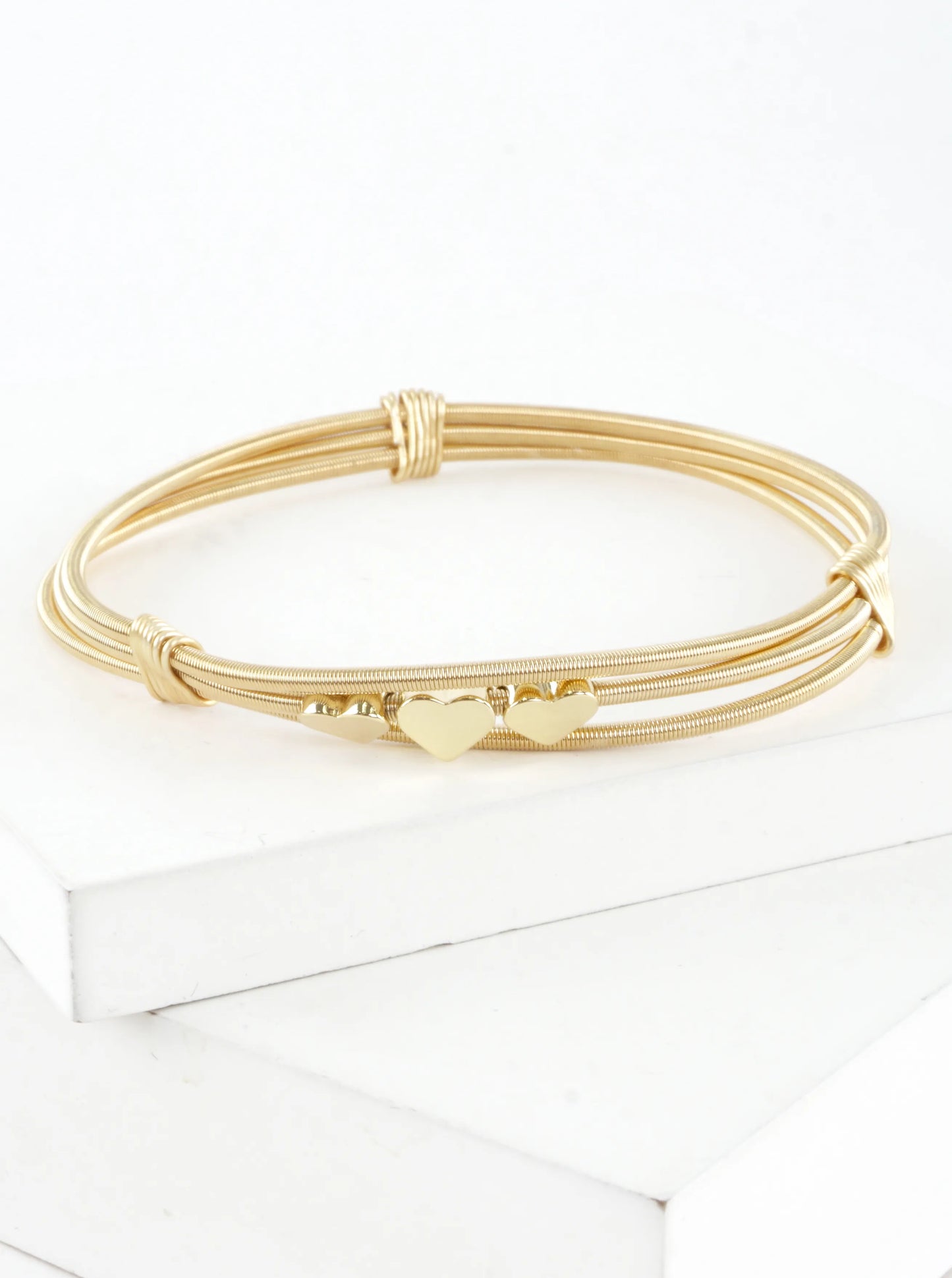 Triple Heart Stretch Spring Wire Bracelet