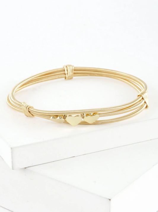 Triple Heart Stretch Spring Wire Bracelet