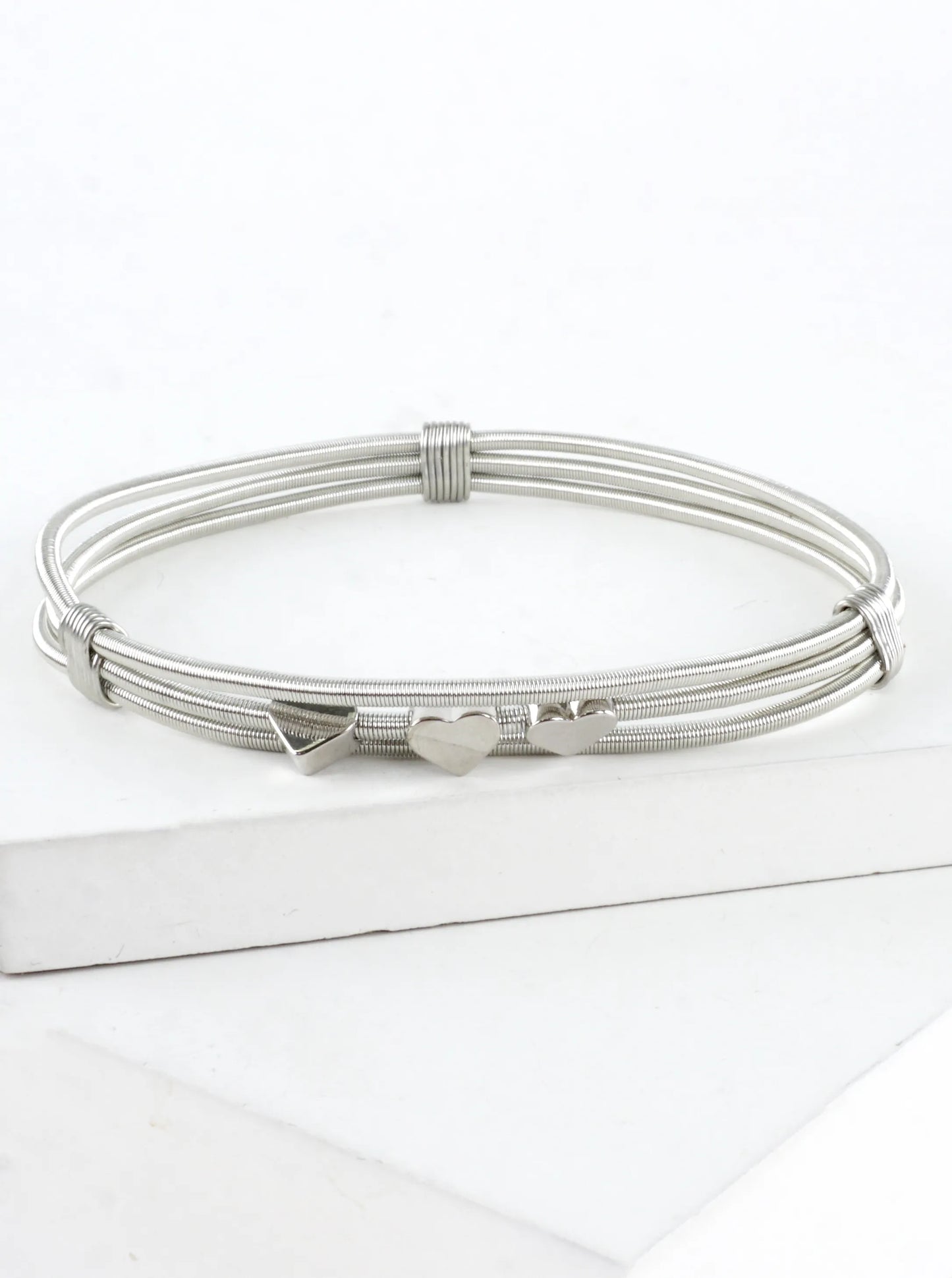 Triple Heart Stretch Spring Wire Bracelet