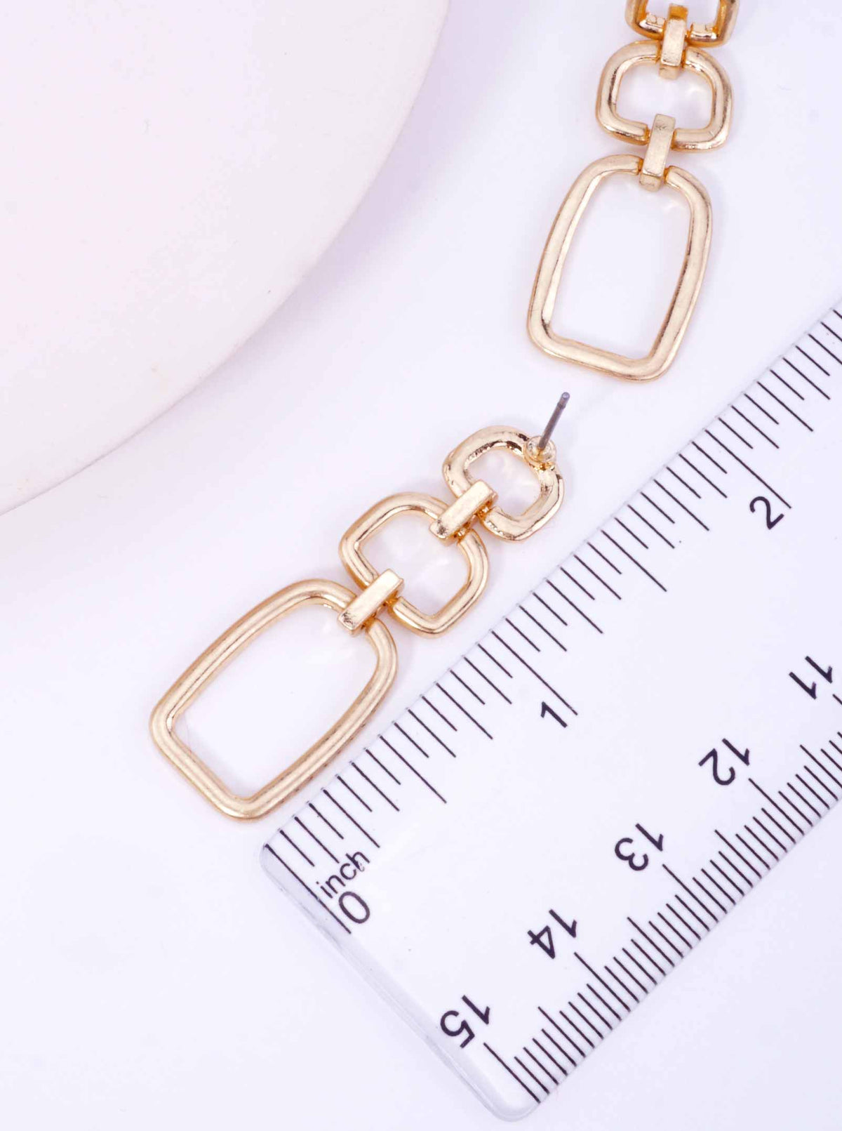Triple Rectangle Polished Post Drop Earrings