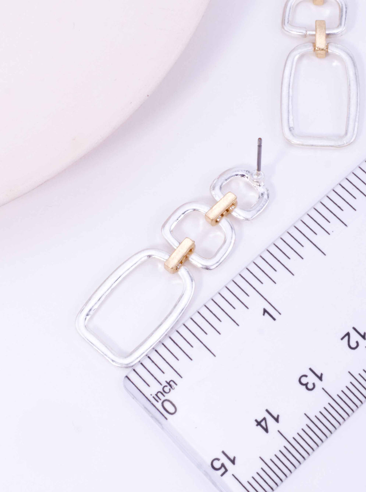 Triple Rectangle Polished Post Drop Earrings