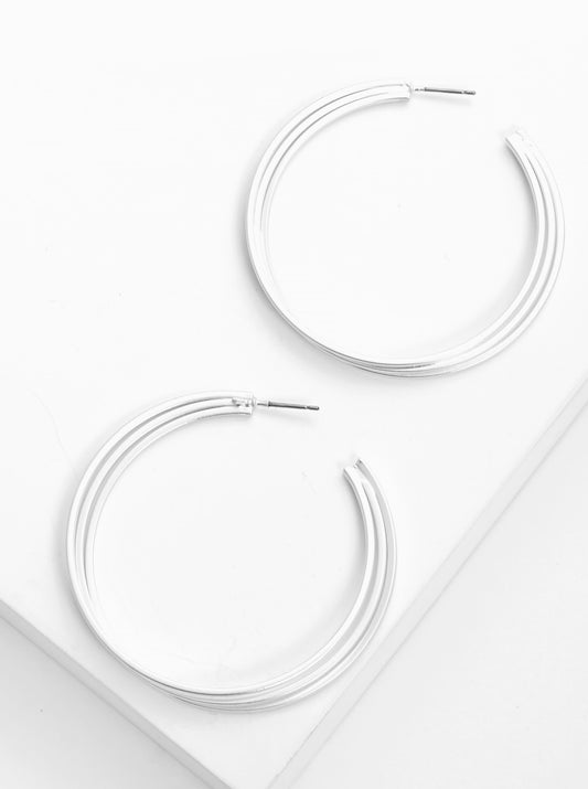 Triple Layered Metal Hoop Earrings