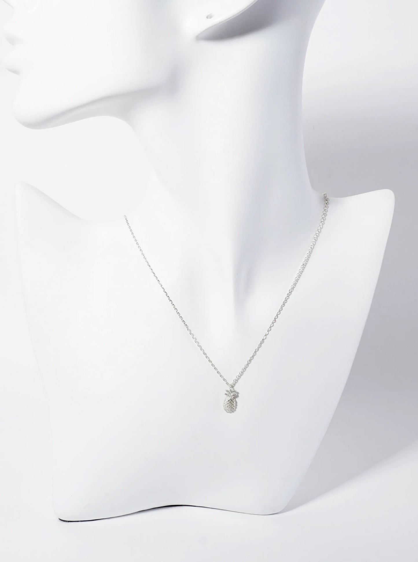 Tropical-Fruit-Theme Textured Pineapple Pendant 18K-Gold-Dipped Necklace