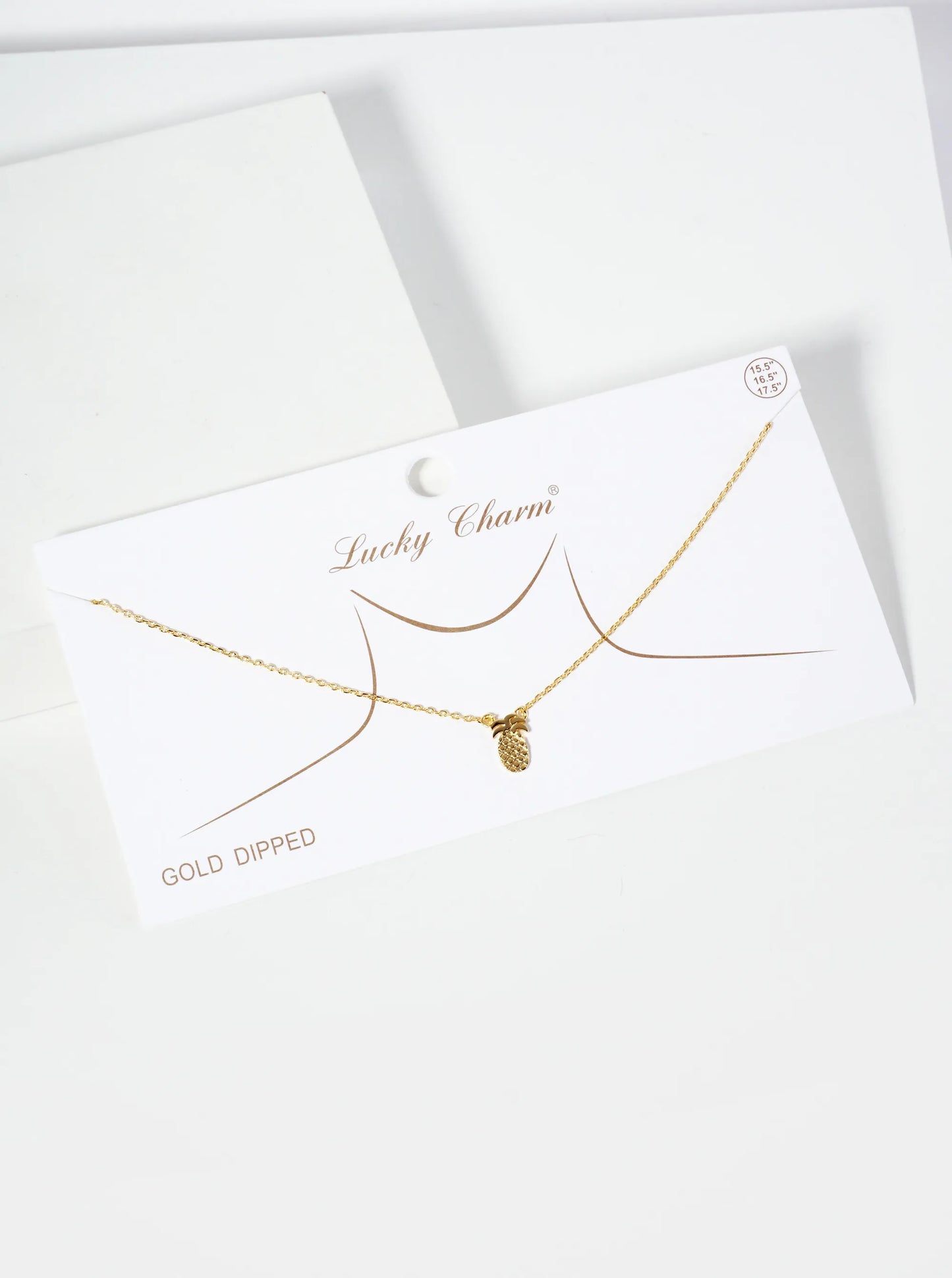 Tropical-Theme 18K-Gold-Dipped Textured Pineapple Pendant Necklace