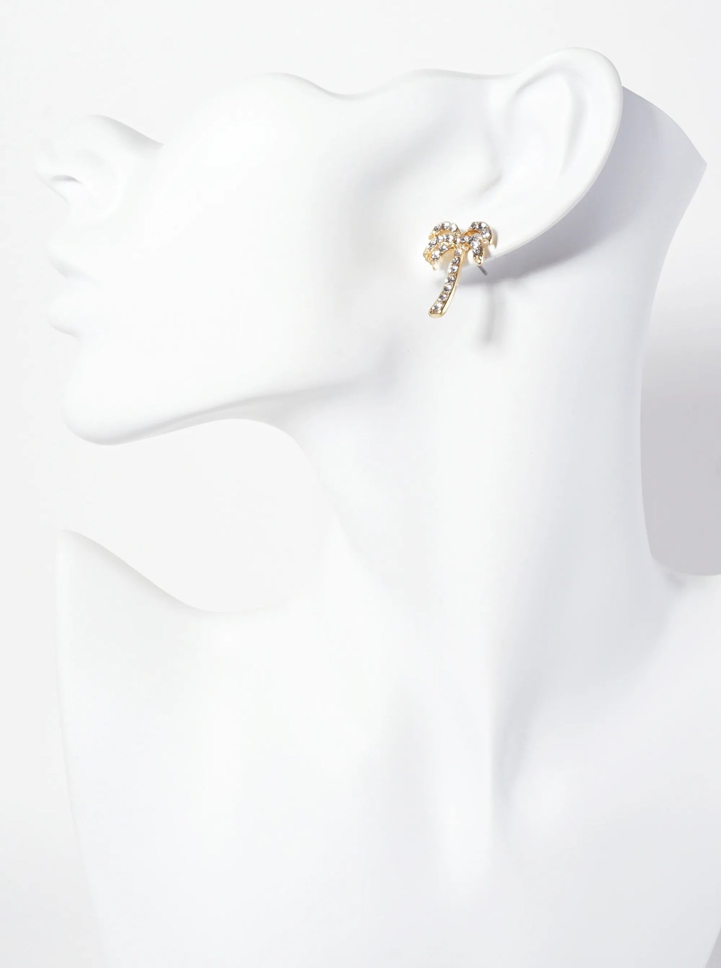 Tropical-Theme Crystal-Pave Palm-Tree Stud Earrings