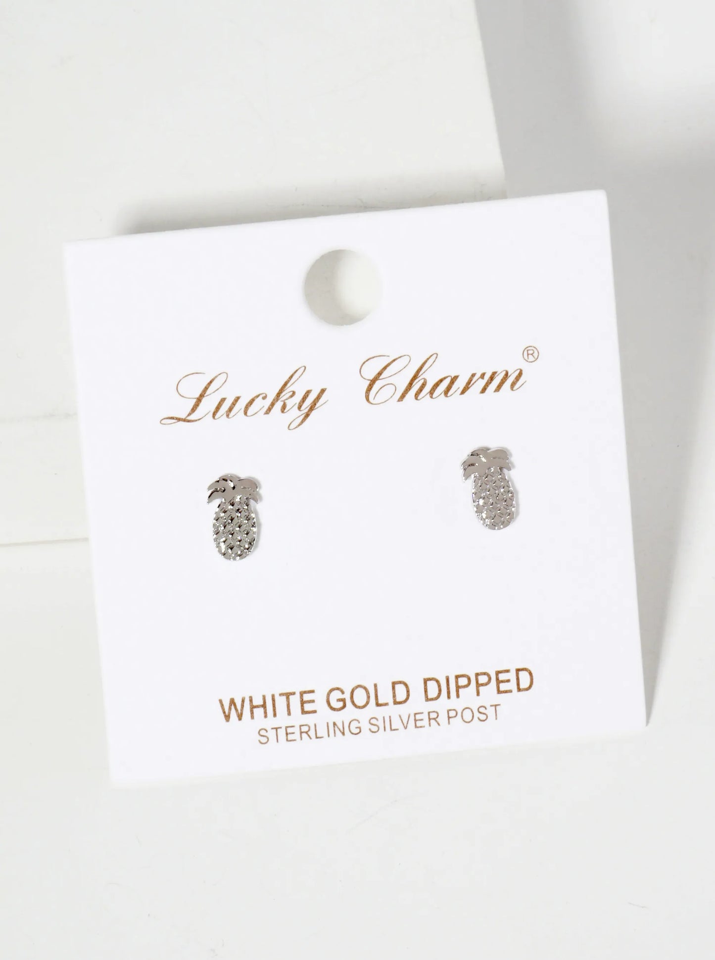 Tropical-theme 18K-Gold-Dipped Textured 8mm Tiny Pineapple Stud Earrings