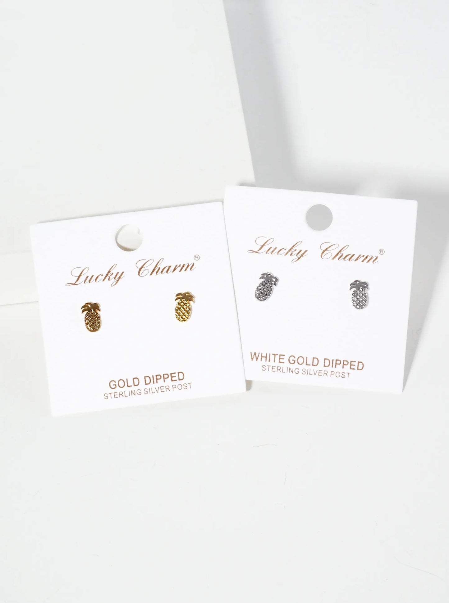 Tropical-theme 18K-Gold-Dipped Textured 8mm Tiny Pineapple Stud Earrings