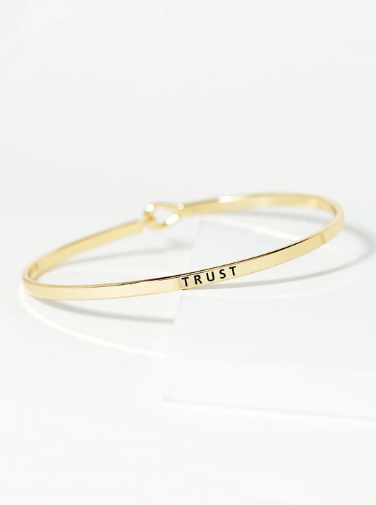 Trust Engraved Inspirational Bangle Bracelet