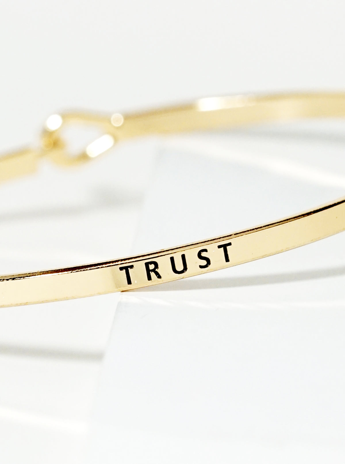 Trust Engraved Inspirational Bangle Bracelet
